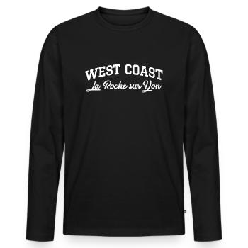 WEST COAST La Roche sur Yon - T-shirt manches longues Premium bio Homme - noir - Devant - Nico (187cm)