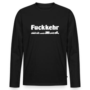 Fuckkehr - Scheiß-Verkehr - Männer Premium Bio Langarmshirt - Schwarz - Vorne - Nico (187cm)