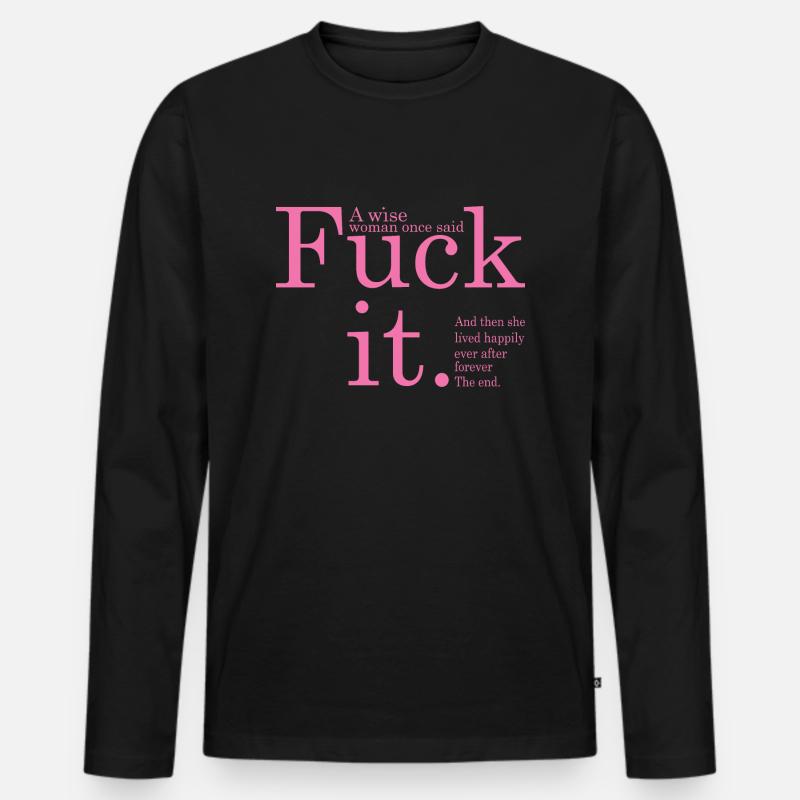 Fick Es In Pink - Männer Premium Bio Langarmshirt - Schwarz