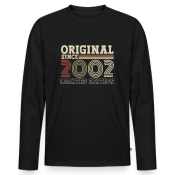 Original seit 2002 Jahrgang Geburtstag Geschenk - Männer Premium Bio Langarmshirt - Schwarz - Vorne - Nico (187cm)