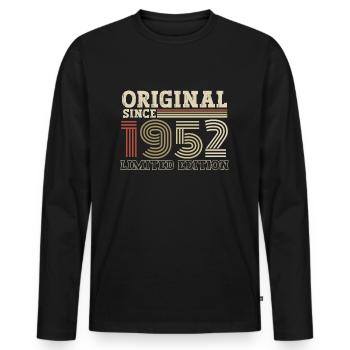 Original since 1952 vintage birthday gift - Men's Premium Organic Long Sleeve Shirt - black - Front - Nico (187cm)