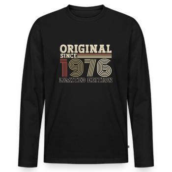 Original seit 1976 Jahrgang Geburtstag Geschenk - Männer Premium Bio Langarmshirt - Schwarz - Vorne - Nico (187cm)