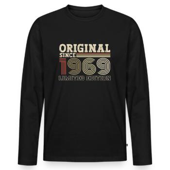Original since 1969 vintage birthday gift - Men's Premium Organic Long Sleeve Shirt - black - Front - Nico (187cm)