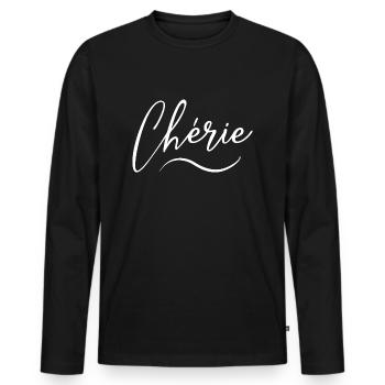 Darling - Men's Premium Organic Long Sleeve Shirt - black - Front - Nico (187cm)