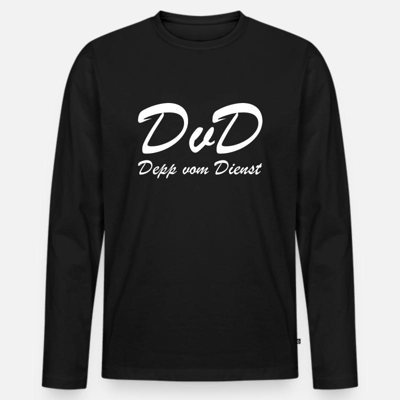 DvD Depp vom Dienst - Männer Premium Bio Langarmshirt - Schwarz