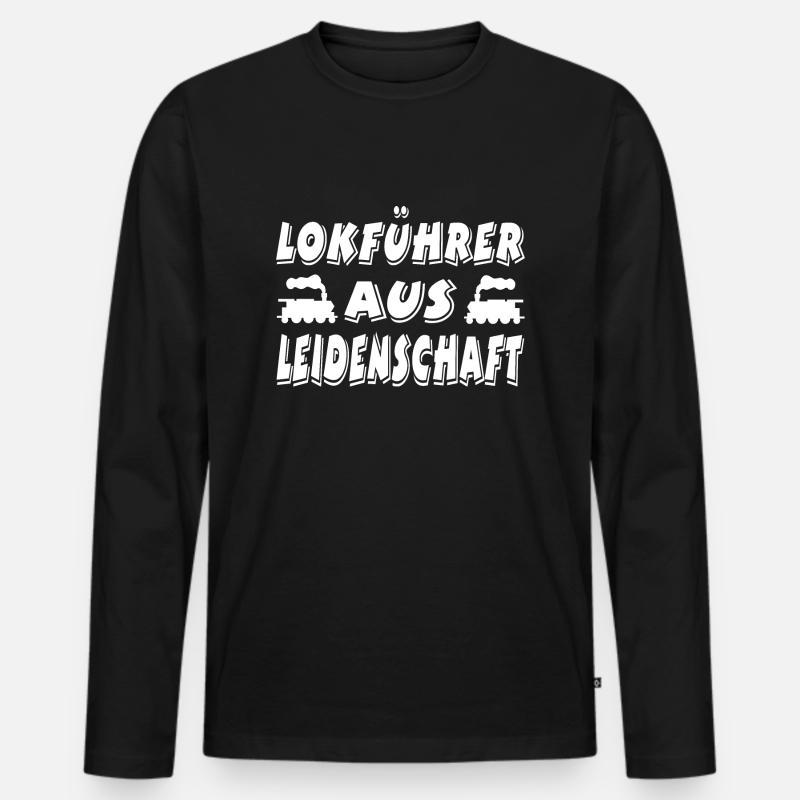 Lokführer - Männer Premium Bio Langarmshirt - Schwarz