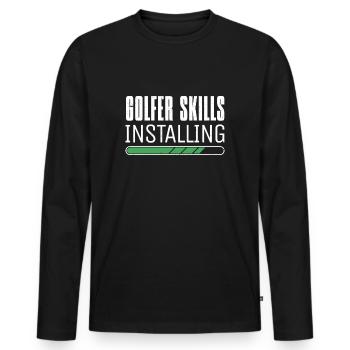 Golfspieler Golfen Golfer Skills Golf - Männer Premium Bio Langarmshirt - Schwarz - Vorne - Nico (187cm)