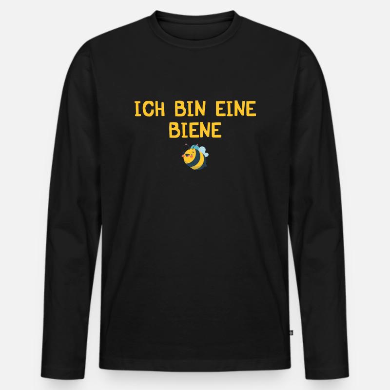 Ich bin ein Biene - Männer Premium Bio Langarmshirt - Schwarz