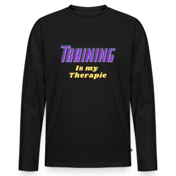 Training - Männer Premium Bio Langarmshirt - Schwarz - Vorne - Nico (187cm)