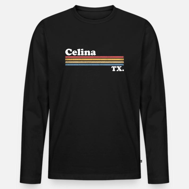 Celina - Männer Premium Bio Langarmshirt - Schwarz