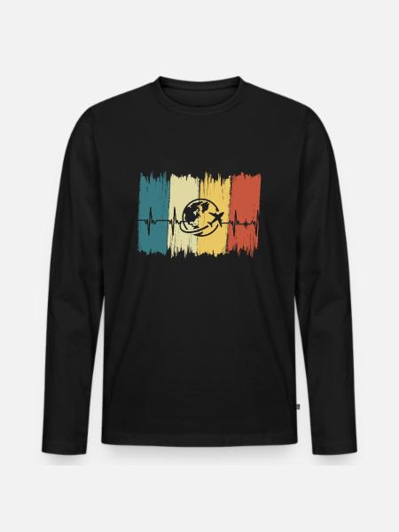 Heartbeat Journey - Men's Premium Organic Long Sleeve Shirt - black