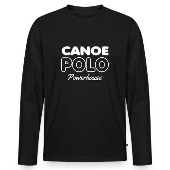 Canoe Polo Powerhouse - canoe polo - paddle - Men's Premium Organic Long Sleeve Shirt - black - Front - Nico (187cm)