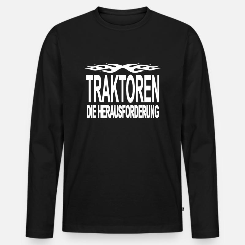 Traktor - Männer Premium Bio Langarmshirt - Schwarz