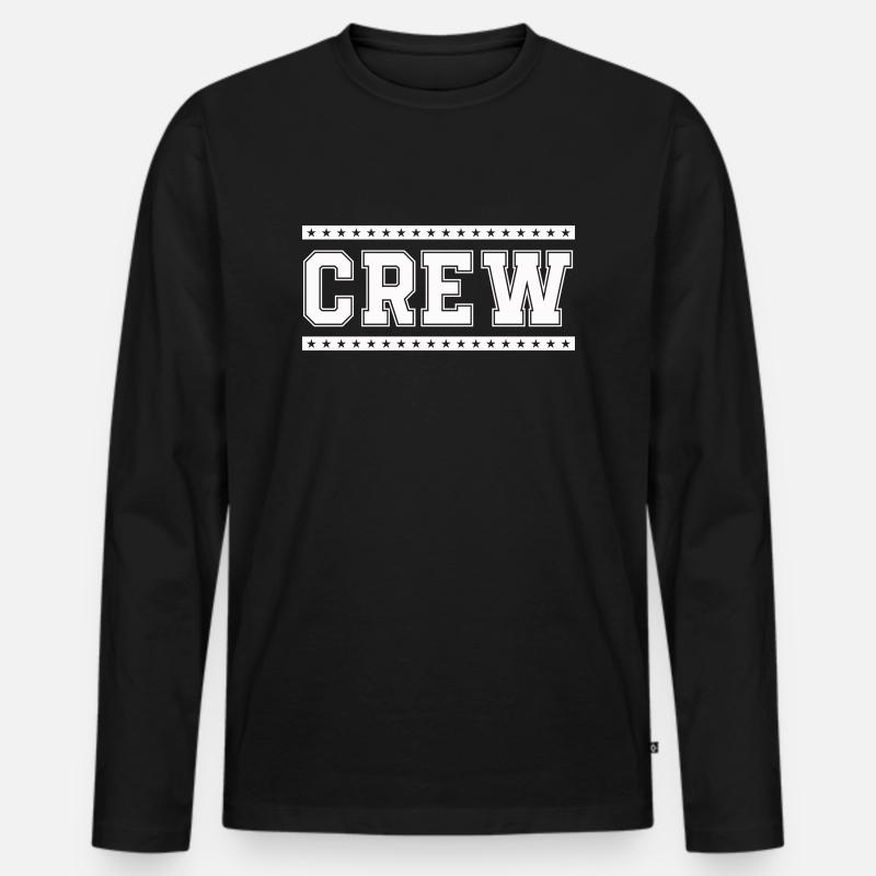crew - Männer Premium Bio Langarmshirt - Schwarz