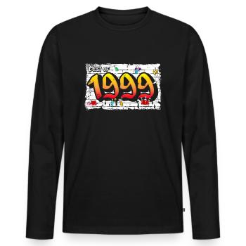 Legendary 1999 Graffiti – 26 Years of Street - Men's Premium Organic Long Sleeve Shirt - black - Front - Nico (187cm)