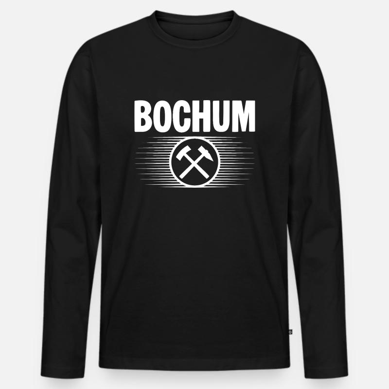 Bochum Glueck auf - Männer Premium Bio Langarmshirt - Schwarz