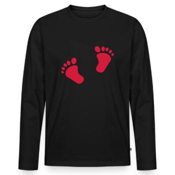 Baby feet - Men's Premium Organic Long Sleeve Shirt - black - Front - Nico (187cm)