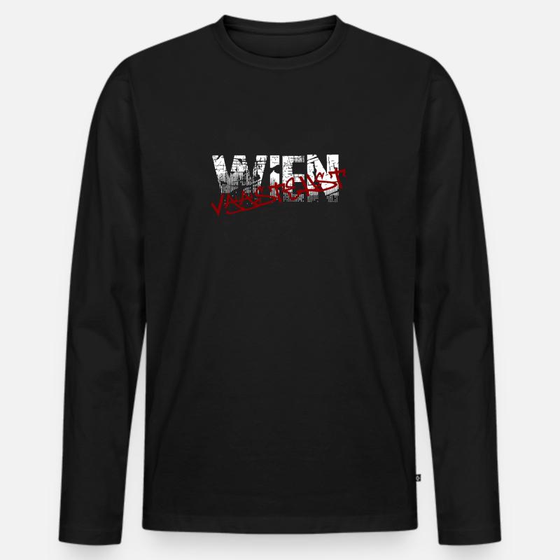 Wien Vaastehst - Männer Premium Bio Langarmshirt - Schwarz