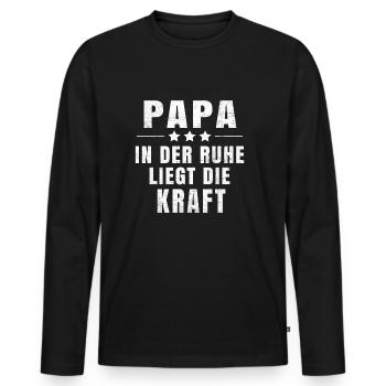 Papa T-shirt - T-shirt manches longues Premium bio Homme - noir - Devant - Nico (187cm)