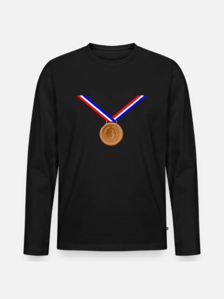 Bronze Medal 3rd - Men's Premium Organic Long Sleeve Shirt - black