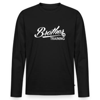 brother in training - T-shirt manches longues Premium bio Homme - noir - Devant - Nico (187cm)