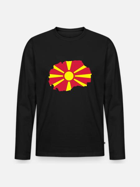 Macedonia - Men's Premium Organic Long Sleeve Shirt - black