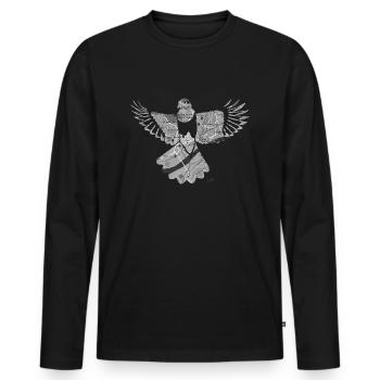 Magpies-Newcastle - Men's Premium Organic Long Sleeve Shirt - black - Front - Nico (187cm)