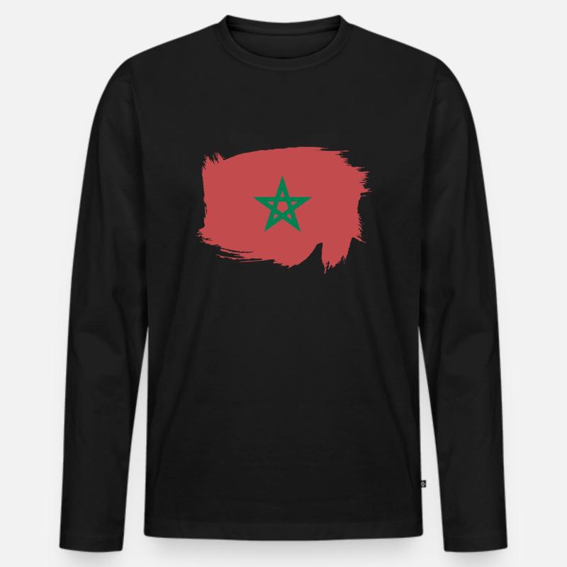 Marokko - Männer Premium Bio Langarmshirt - Schwarz