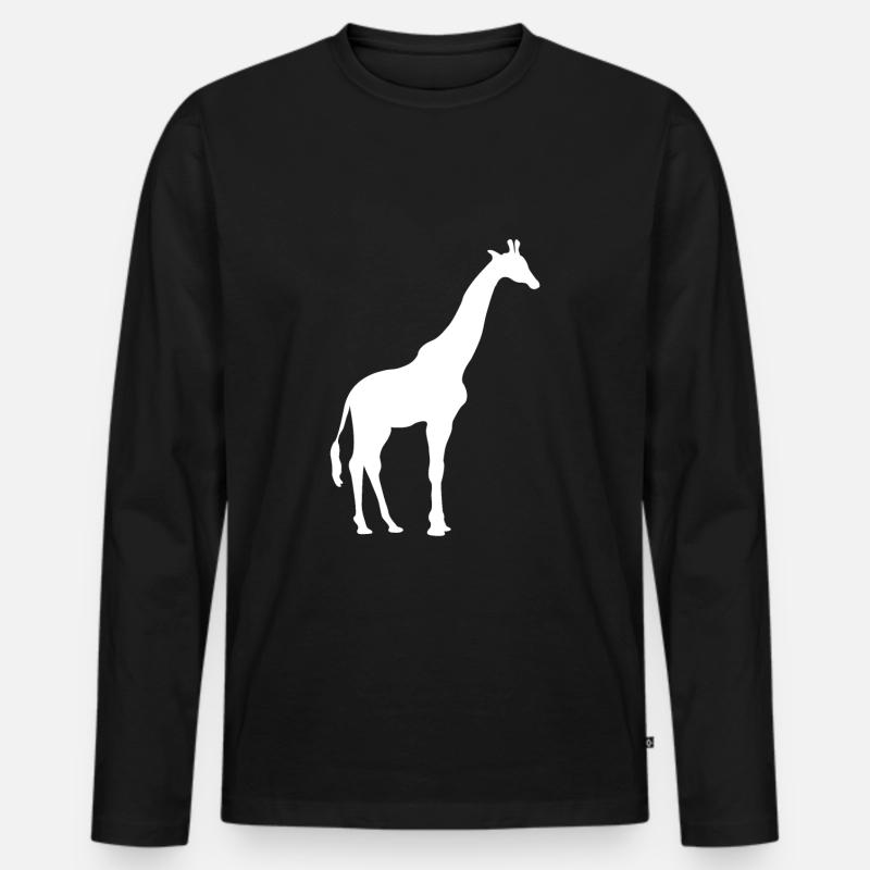 Giraffe - Männer Premium Bio Langarmshirt - Schwarz