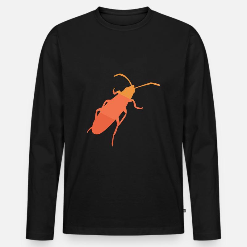 Retro Kaefer - Männer Premium Bio Langarmshirt - Schwarz