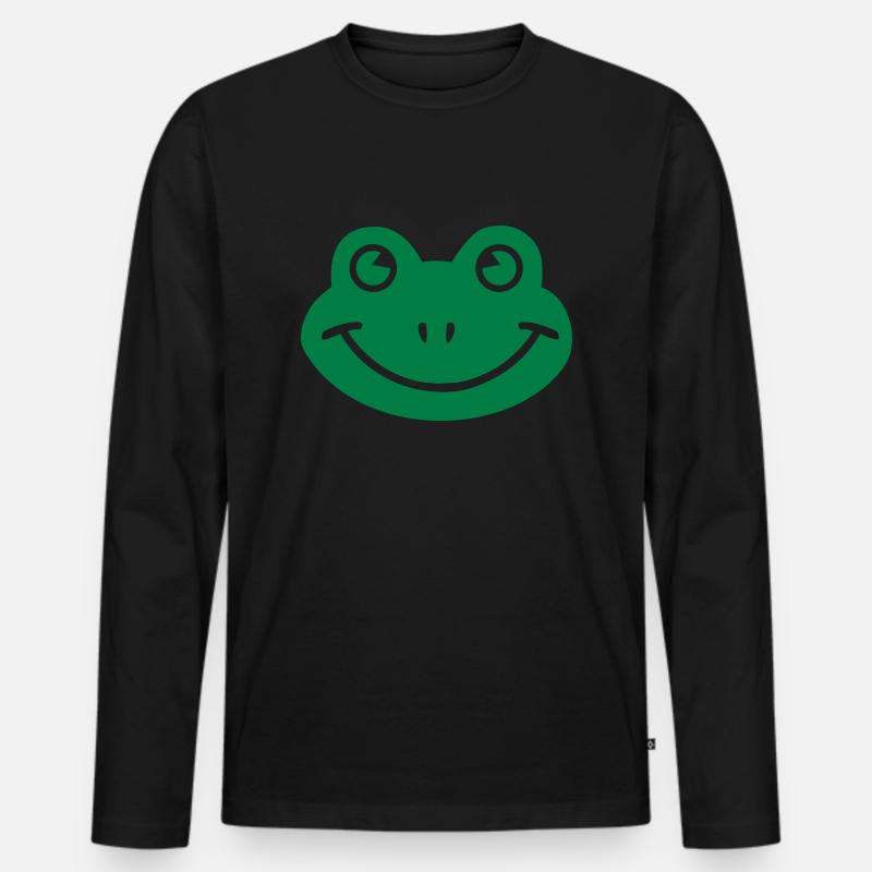 Frosch - Männer Premium Bio Langarmshirt - Schwarz