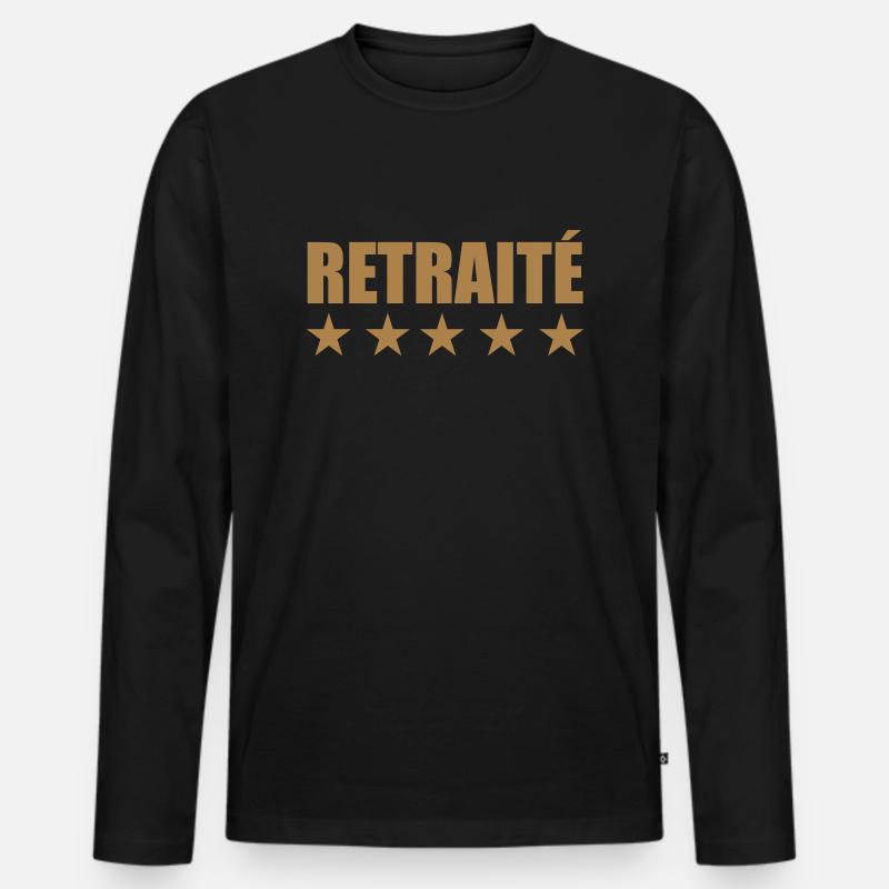 Ruhestand / Rentner / Rentnerin / Rente - Männer Premium Bio Langarmshirt - Schwarz