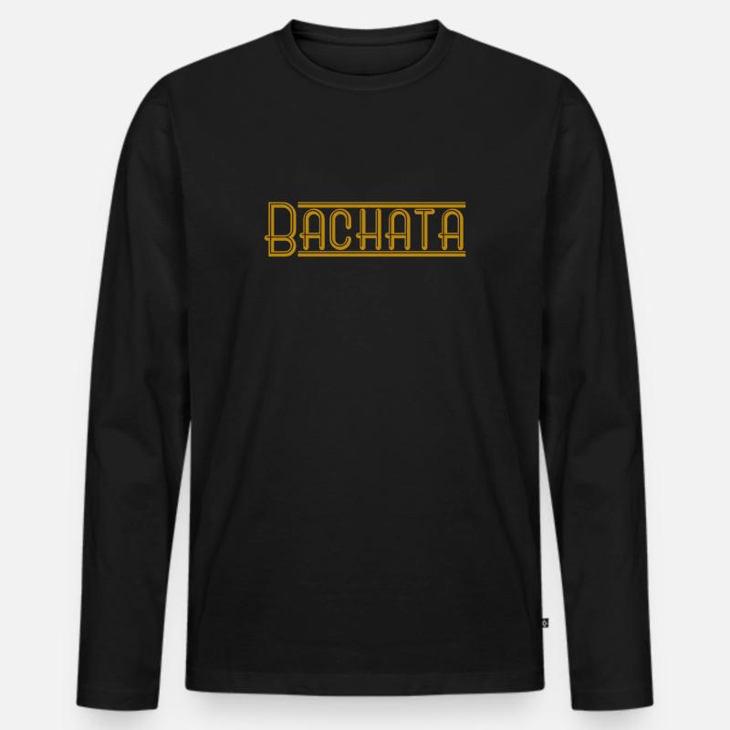 bachata - Männer Premium Bio Langarmshirt - Schwarz