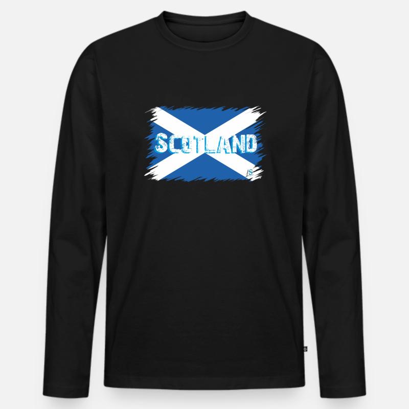 Schottische Flagge 2 - Männer Premium Bio Langarmshirt - Schwarz