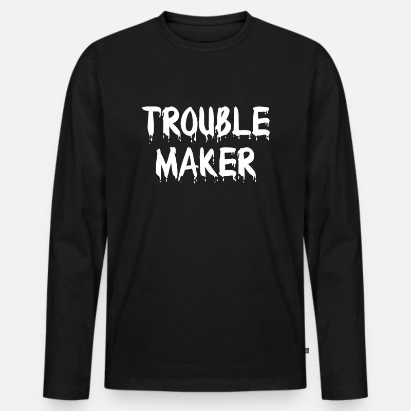 Trouble Maker 2021 - Männer Premium Bio Langarmshirt - Schwarz