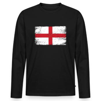 England Flagge englische Fahne für Patrioten - Männer Premium Bio Langarmshirt - Schwarz - Vorne - Nico (187cm)