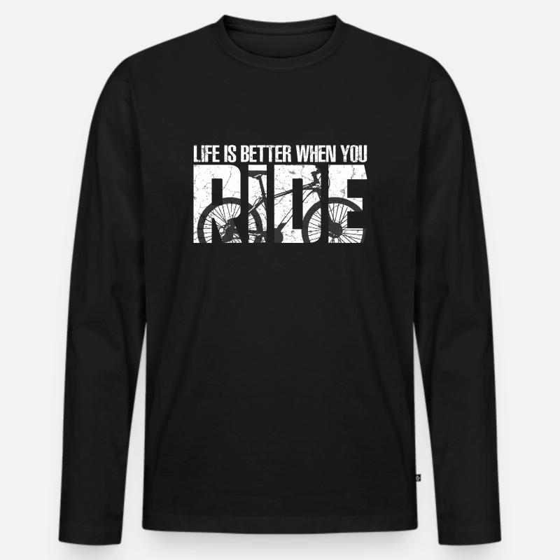Radfahrer - Männer Premium Bio Langarmshirt - Schwarz