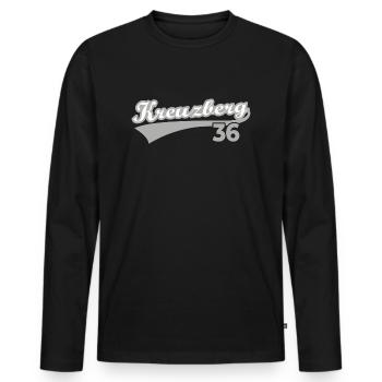 Kreuzberg 36 Berlin - Männer Premium Bio Langarmshirt - Schwarz - Vorne - Nico (187cm)
