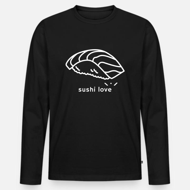 Sushi - Männer Premium Bio Langarmshirt - Schwarz