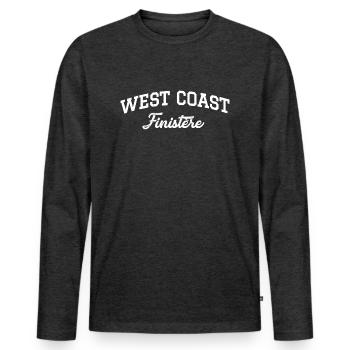 WESTKÜSTE Finistere - Männer Premium Bio Langarmshirt - Anthrazit meliert - Vorne - Nico (187cm)