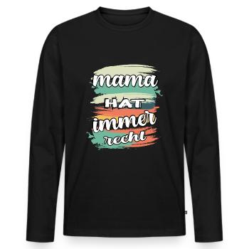 mama hat immer recht - T-shirt manches longues Premium bio Homme - noir - Devant - Nico (187cm)