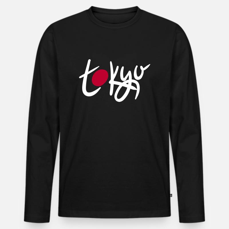 Tokio Japan - Männer Premium Bio Langarmshirt - Schwarz