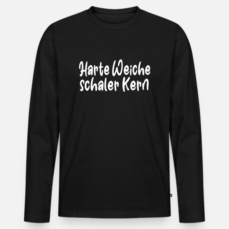 Harte Weiche Schaler Kern - Männer Premium Bio Langarmshirt - Schwarz