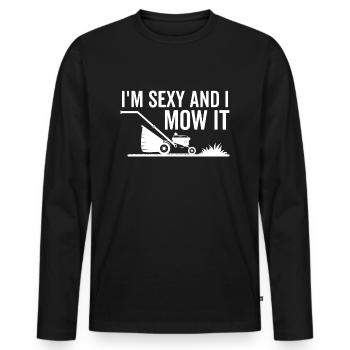 Je suis sexy et je tonds - T-shirt manches longues Premium bio Homme - noir - Devant - Nico (187cm)