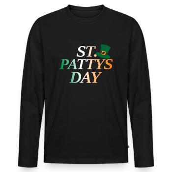 Saint-Patty, Saint-Patrick - T-shirt manches longues Premium bio Homme - noir - Devant - Nico (187cm)