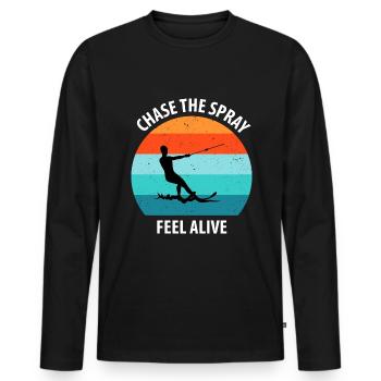Water skis, water skis, water skiers - Men's Premium Organic Long Sleeve Shirt - black - Front - Nico (187cm)