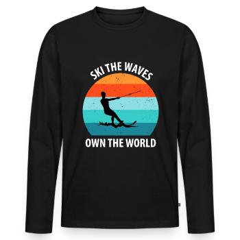 Water skis, water skis, water skiers - Men's Premium Organic Long Sleeve Shirt - black - Front - Nico (187cm)
