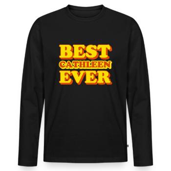 Cathleen Vorname lustiges Geschenk - Männer Premium Bio Langarmshirt - Schwarz - Vorne - Nico (187cm)