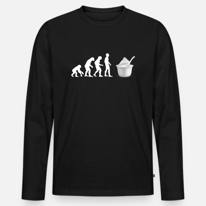 Joghurt Evolution - Männer Premium Bio Langarmshirt - Schwarz