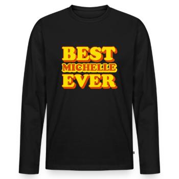 Michelle Vorname, lustiges Geschenk - Männer Premium Bio Langarmshirt - Schwarz - Vorne - Nico (187cm)